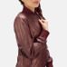 Reida Maroon Leather Bomber Jacket